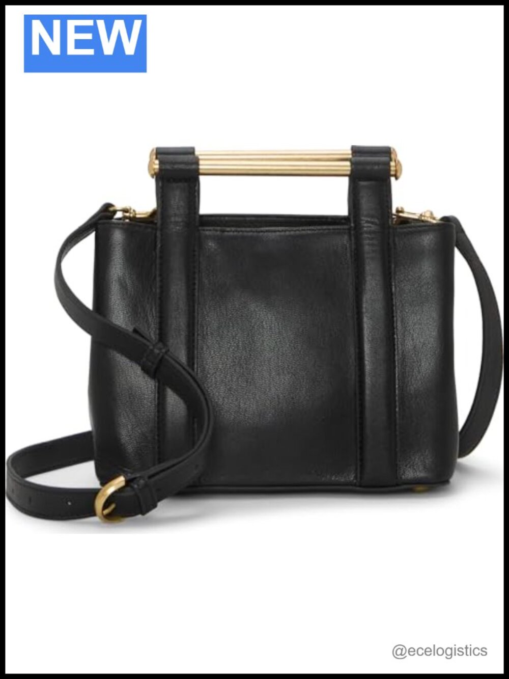 Genuine Leather Satchel Handbag with Magnetic Closure, Top Handle & Crossbody